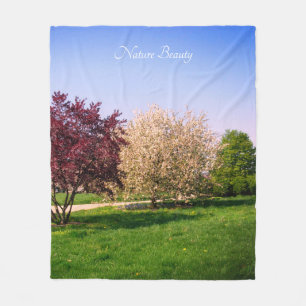 Beautiful Trees on Nature Landscape Fleece Blanket