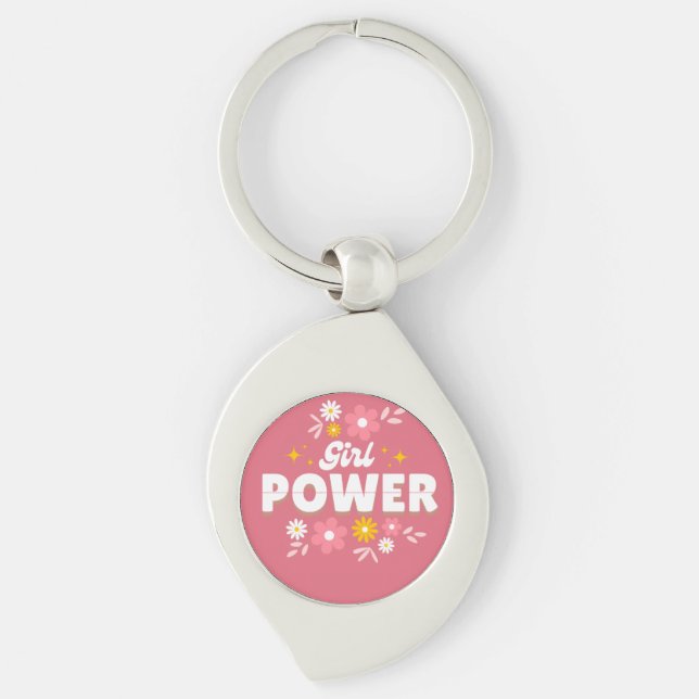 Beautiful trending girl power key ring (Front)