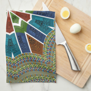 Beautiful Trendy Asian Textile Design Art Print Tea Towel