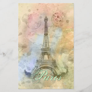 Beautiful trendy girly vintage Eiffel Tower France Stationery