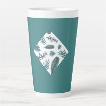 Beautiful Trendy leaves latte mug