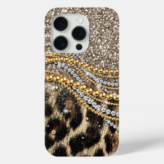 Beautiful Trendy Leopard Faux Animal Print iPhone 15 Pro Case