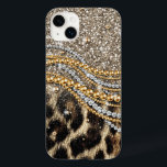Beautiful Trendy Leopard Faux Animal Print Case-Mate iPhone 14 Plus Case<br><div class="desc">This design features a beautiful and trendy leopard print with glitter accents. The faux fur animal print is available in shades of yellow gold, white, grey, brown, black, and cream. The image is fashionable and modern, with stylish and artistic elements that are sure to please. It is perfect for those...</div>