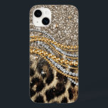 Beautiful Trendy Leopard Faux Animal Print Case-Mate iPhone 14 Plus Case<br><div class="desc">This design features a beautiful and trendy leopard print with glitter accents. The faux fur animal print is available in shades of yellow gold, white, grey, brown, black, and cream. The image is fashionable and modern, with stylish and artistic elements that are sure to please. It is perfect for those...</div>