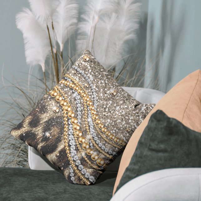 Beautiful Trendy Leopard Faux Animal Print Cushion (Creator Uploaded)