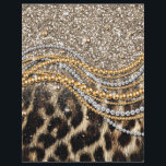 Beautiful Trendy Leopard Faux Animal Print Flyer<br><div class="desc">This design features a beautiful and trendy leopard print with glitter accents. The faux fur animal print is available in shades of yellow gold, white, grey, brown, black, and cream. The image is fashionable and modern, with stylish and artistic elements that are sure to please. It is perfect for those...</div>