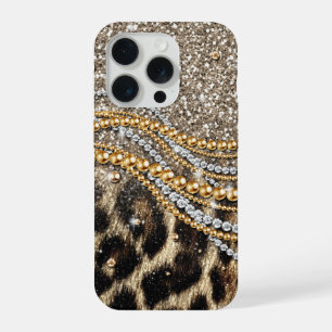 Beautiful Trendy Leopard Faux Animal Print iPhone 15 Pro Case