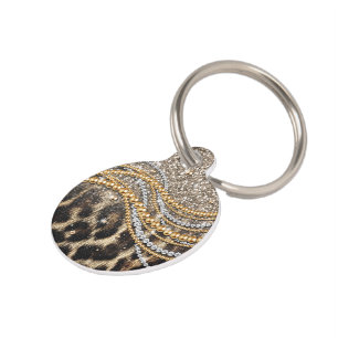 Beautiful trendy leopard faux animal print pet tag