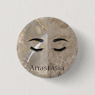 Beautiful Trendy Marble, Eyes 3 Cm Round Badge