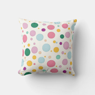 Beautiful Trendy Simple Colourful Polka Dot Patter Cushion