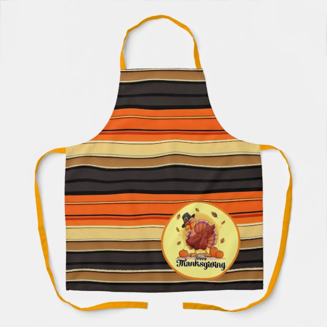 Beautiful Trendy Thanksgiving Autumn Collection Apron (Front)