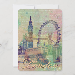 Beautiful trendy Vintage London Landmarks