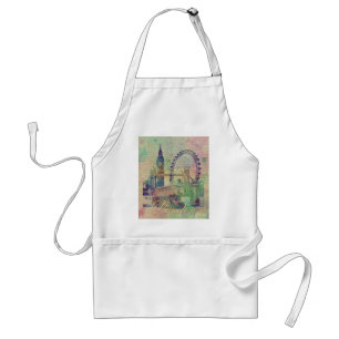 Beautiful trendy Vintage London Landmarks Standard Apron