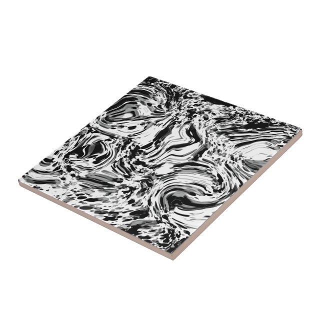 Beautiful Trendy White Black Marble Stone - Modern Ceramic Tile (Side)