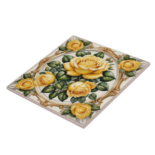 Beautiful Trendy Yellow Rose Collection Ceramic Tile