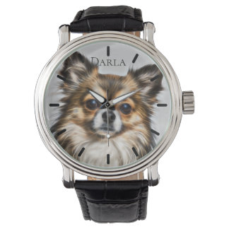 Beautiful Tri-Colour Chihuahua Custom Personalised Watch