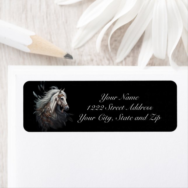 Beautiful Tribal Horse Return Address Label (Insitu)