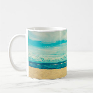 Beautiful tropical beach and sea landscape travel coffee mug