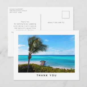 Beautiful Tropical Beach Breezy Palm Thank You Postcard