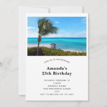 Beautiful Tropical Beach Breezy Palm Tree Birthday