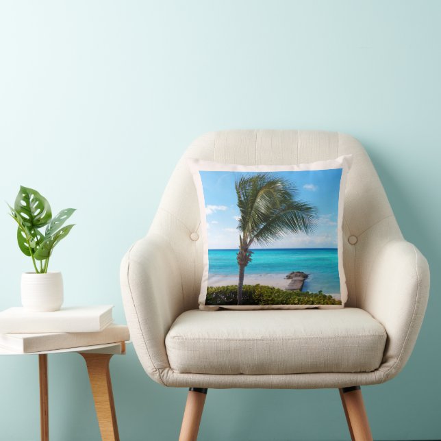 Beautiful Tropical Beach Breezy Palm Tree Cushion (Chair)