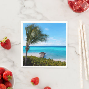 Beautiful Tropical Beach Breezy Palm Tree Napkin