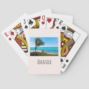 Beautiful Tropical Beach Breezy Palm Tree Playing Cards