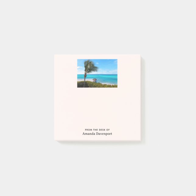 Beautiful Tropical Beach Breezy Palm Tree Post-it Notes (Front)