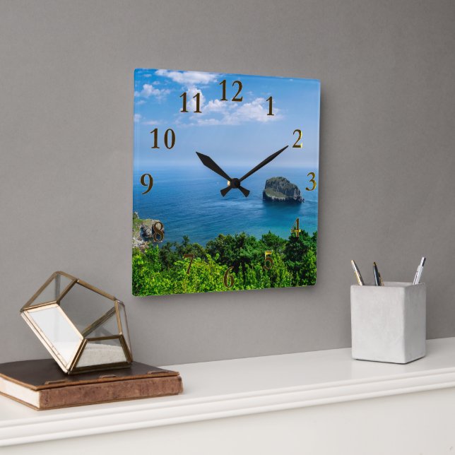 Beautiful Tropical Beach Landscape Wall Clock (Office)