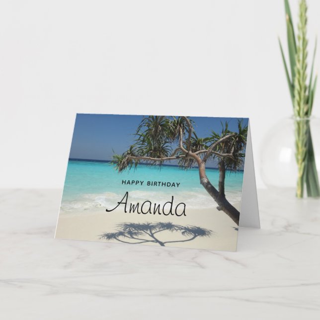 Beautiful Tropical Beach Ocean Paradise Birthday Card (Front)