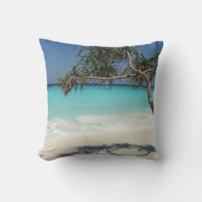 Beautiful Tropical Beach Ocean Paradise Cushion (Front)