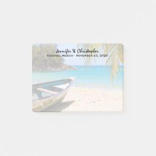 Beautiful Tropical Beach with a Rowboat Wedding Post-it Notes