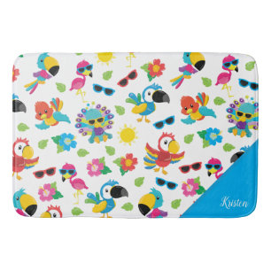 Beautiful Tropical Birds Colourful Paradise Patter Bath Mat