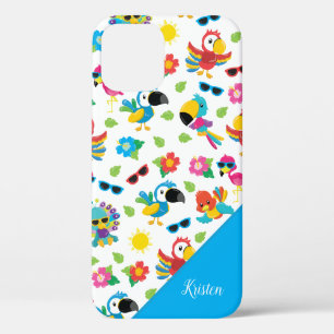 Beautiful Tropical Birds Colourful Paradise Patter iPhone 12 Case