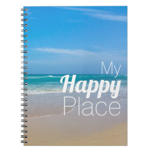 Beautiful Tropical Blue Beach Inspirational Notebook