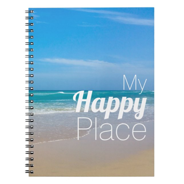 Beautiful Tropical Blue Beach Inspirational Notebook (Front)