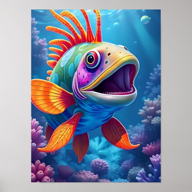 Beautiful tropical fish poster (Front)
