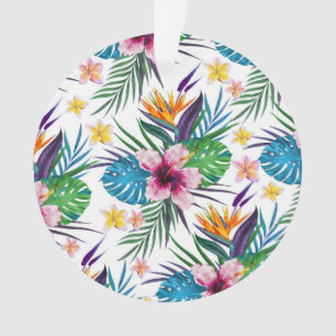 Beautiful tropical floral paint watercolors ornament