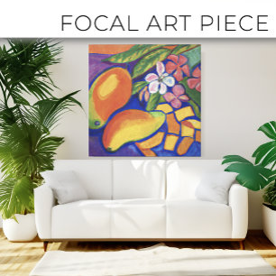 Beautiful tropical floral painting art canvas pri print