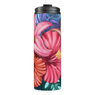 Beautiful Tropical Flowers Thermal Tumbler