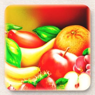 Beautiful Tropical Fruits Painting. Buy Now Coaster