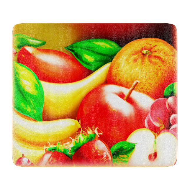 Beautiful Tropical Fruits Painting. Buy Now Cutting Board (Front)