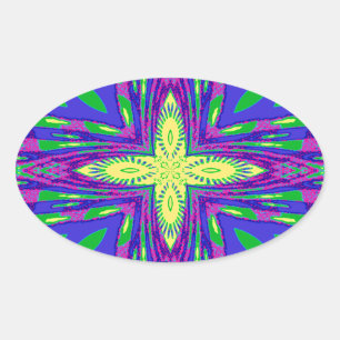 Beautiful Tropical Hakuna Matata Kanga Artwork. Oval Sticker