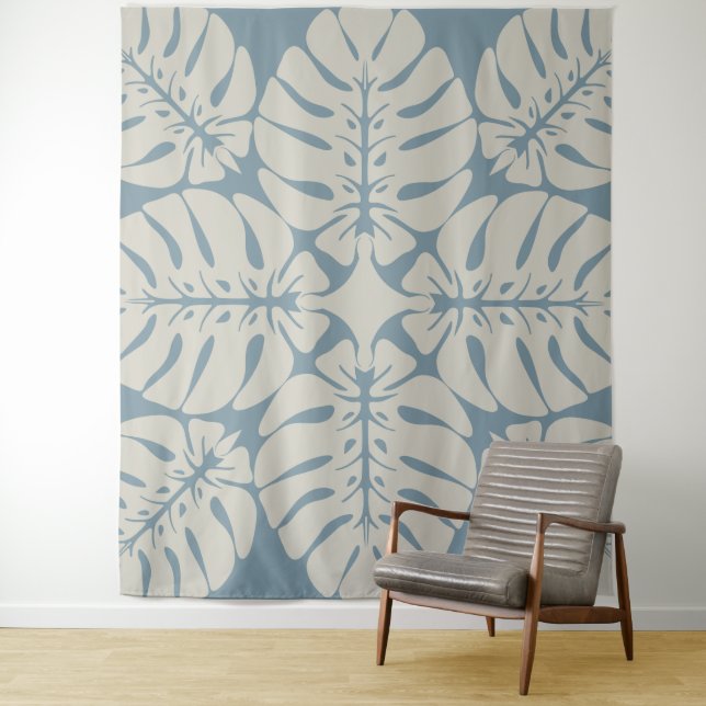 Beautiful Tropical Hawaiian quilt block tapestry (In Situ)