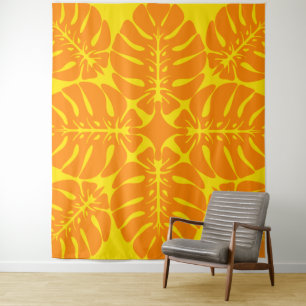 Beautiful Tropical Hawaiian quilt block tapestry