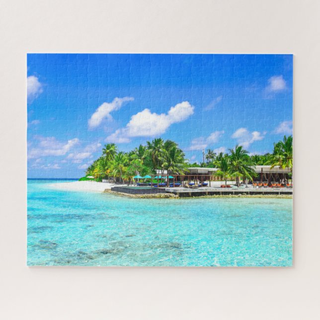 Beautiful Tropical Island Beach Resort Jigsaw Puzzle (Horizontal)