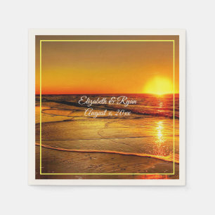 Beautiful Tropical Island Beach Wedding Custom Napkin
