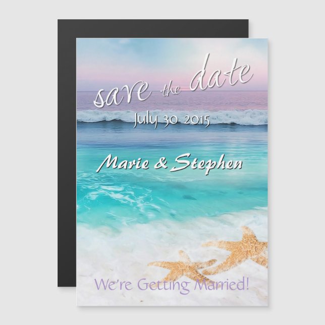 BEAUTIFUL TROPICAL OCEAN SUNRISE Save the Date Magnetic Invitation (Front/Back)