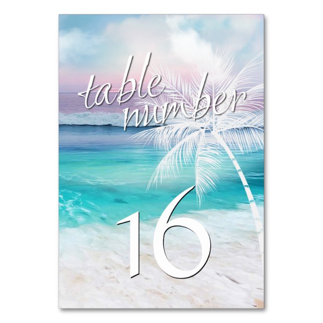 BEAUTIFUL TROPICAL OCEAN SUNRISE Table Card (Front)