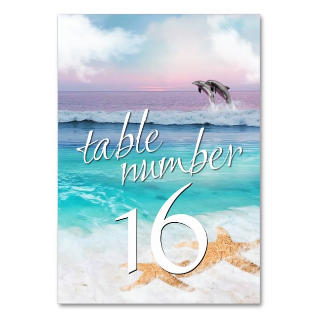 BEAUTIFUL TROPICAL OCEAN SUNRISE Table Card (Front)